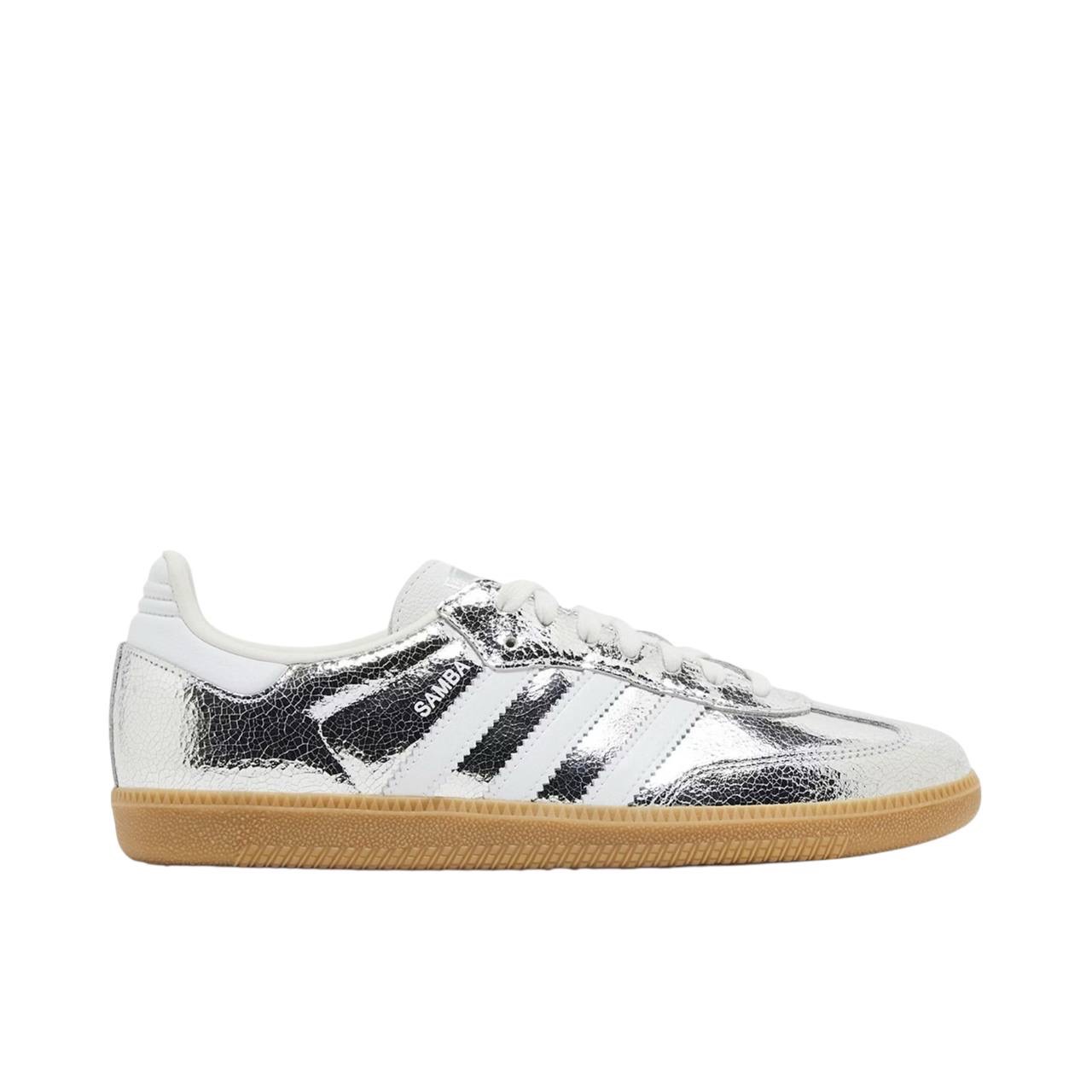 Adidas Samba OG Silver Metallic Cracked Leather (Women’s)