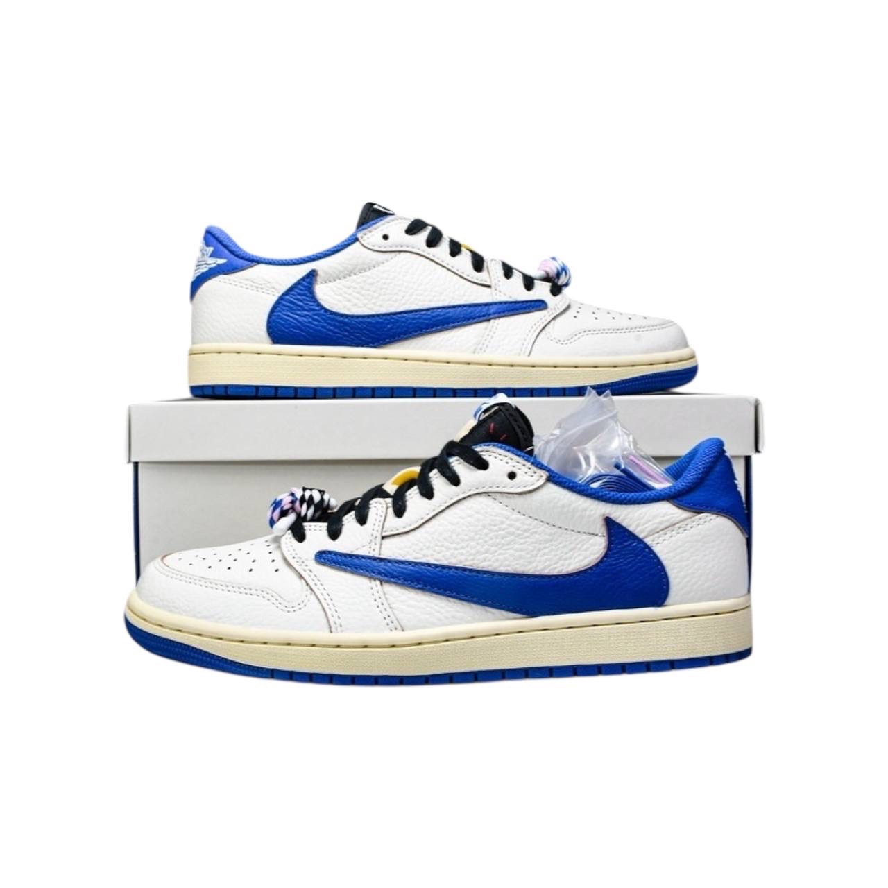 Jordan 1 Retro Low OG SP Fragment X Travis Scott Sail Military Blue